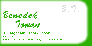 benedek toman business card